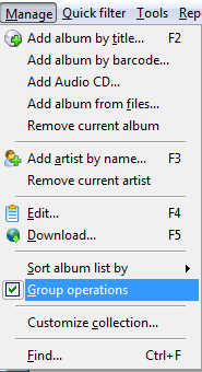 Enable group operations for music albums