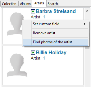 Start downloading missing photos of artists